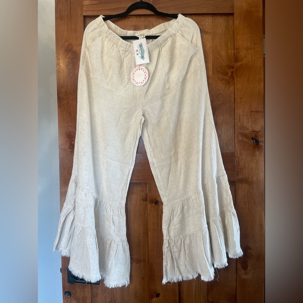 Umgee Cream Flare Pants